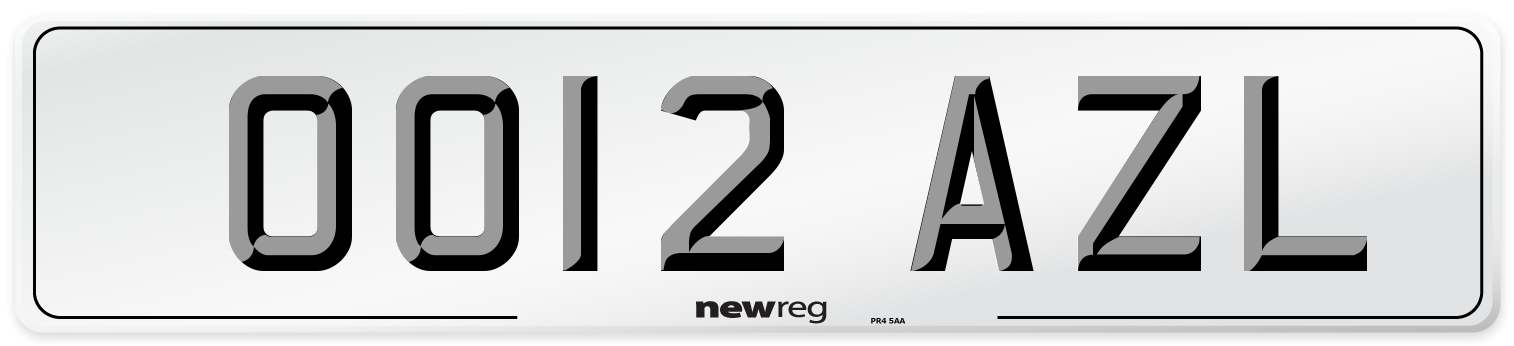 OO12 AZL Number Plate from New Reg